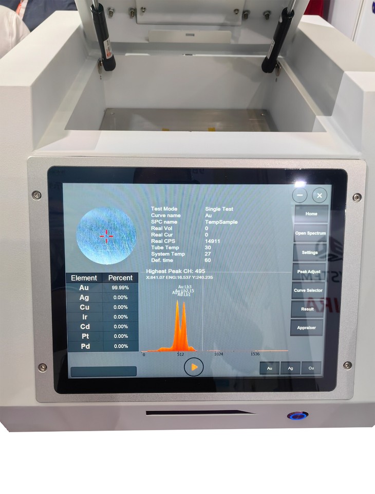 Touch Screen XRF Spectrum Analyzer Gold platinum Purity Au, Ag, Cu, Pt ...
