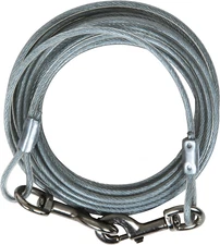 Dog Tie Out Cable - 1700 Lbs Break Strength - 30Ft Cable, Silver