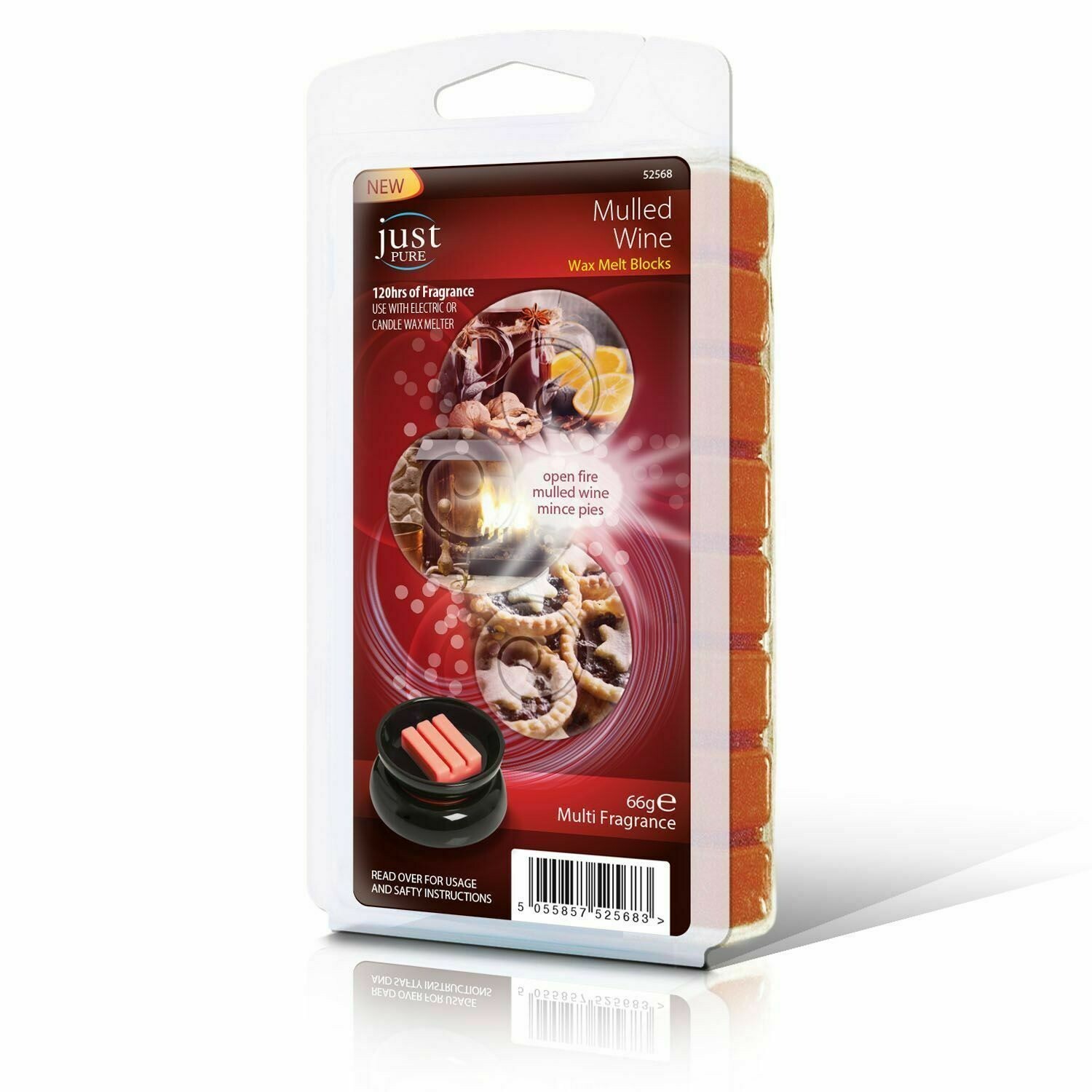 Just Pure Wax Melts - Mulled Wine - Mince Pies  -  (3 PACKS)