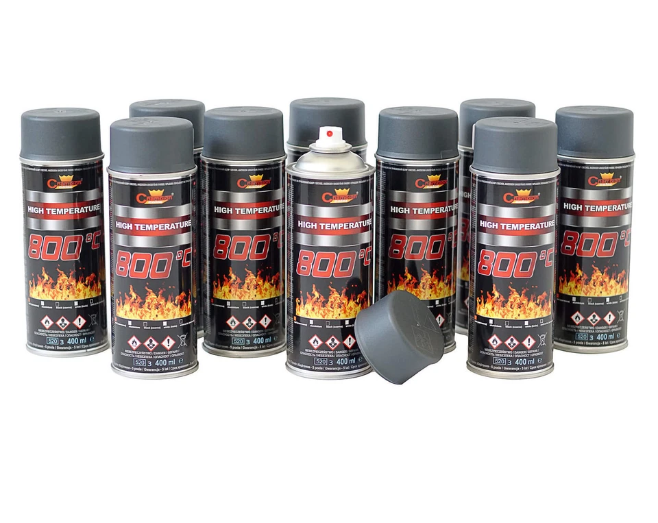 CHAMPION Ofenlack Ofenfarbe Thermolack Auspufflack hitzebeständig 800°C anthrazit 400ml