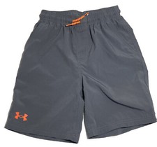 Under Armour Shorts Youth Medium Gray Elastic Waist Drawstring Lightweight