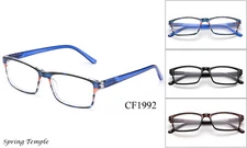 Clear Lens Glasses Simple Slim Plastic Spring Hinge Frame Eyewear UV Protection