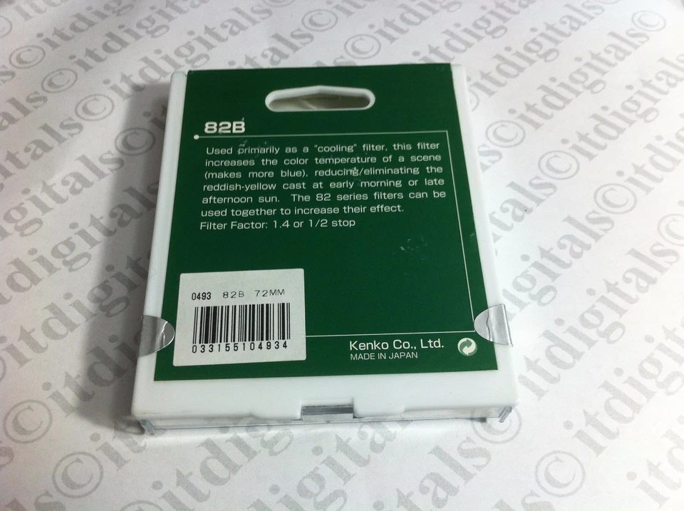 72mm Kenko 82B 82-B 82 B Light Balancing Blue Glass Lens Filter 72 mm 7282B - Image 3 of 3