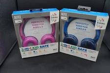 Altec Lansing Kid Safe 2-in-1 Bluetooth Wireless Blue Kid's Headphones - Sealed