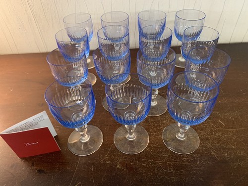14 Bicchieri da Vino Modello Rinascimento Acquerello Blu Cristallo Baccarat ( - Foto 2 di 12