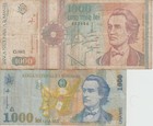 ROMANIA  Banca Nationala A Romanie 1,000 Lei 1991 - 1998 2 Bank notes — photo 1