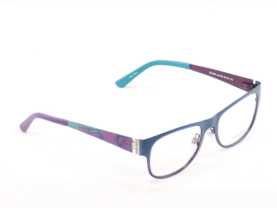Auténticas gafas diésel marco óptico DL5026 092 azul violeta metal 52-18-140 Foto 4 de 4