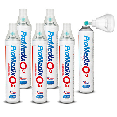6x Medizinischer Sauerstoff Atemhilfe Dose 12L o2 Mundstück Inhalierbar 99,4%