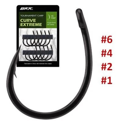 BKK CURVE EXTREME 10er-Pack Karpfen Angelhaken Gr.1 2 4 6 Carp Hook