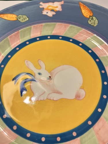 ZRIKE COTTON TAIL Hand Painted PLATTERS Bunny Rabbit Carrot “SEE PICTURES” - Picture 12 of 12