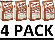 4 PACK - Bob's Red Mill 100% Stone Ground Whole Wheat Flour 5 lb  (TOTAL 20 lb)