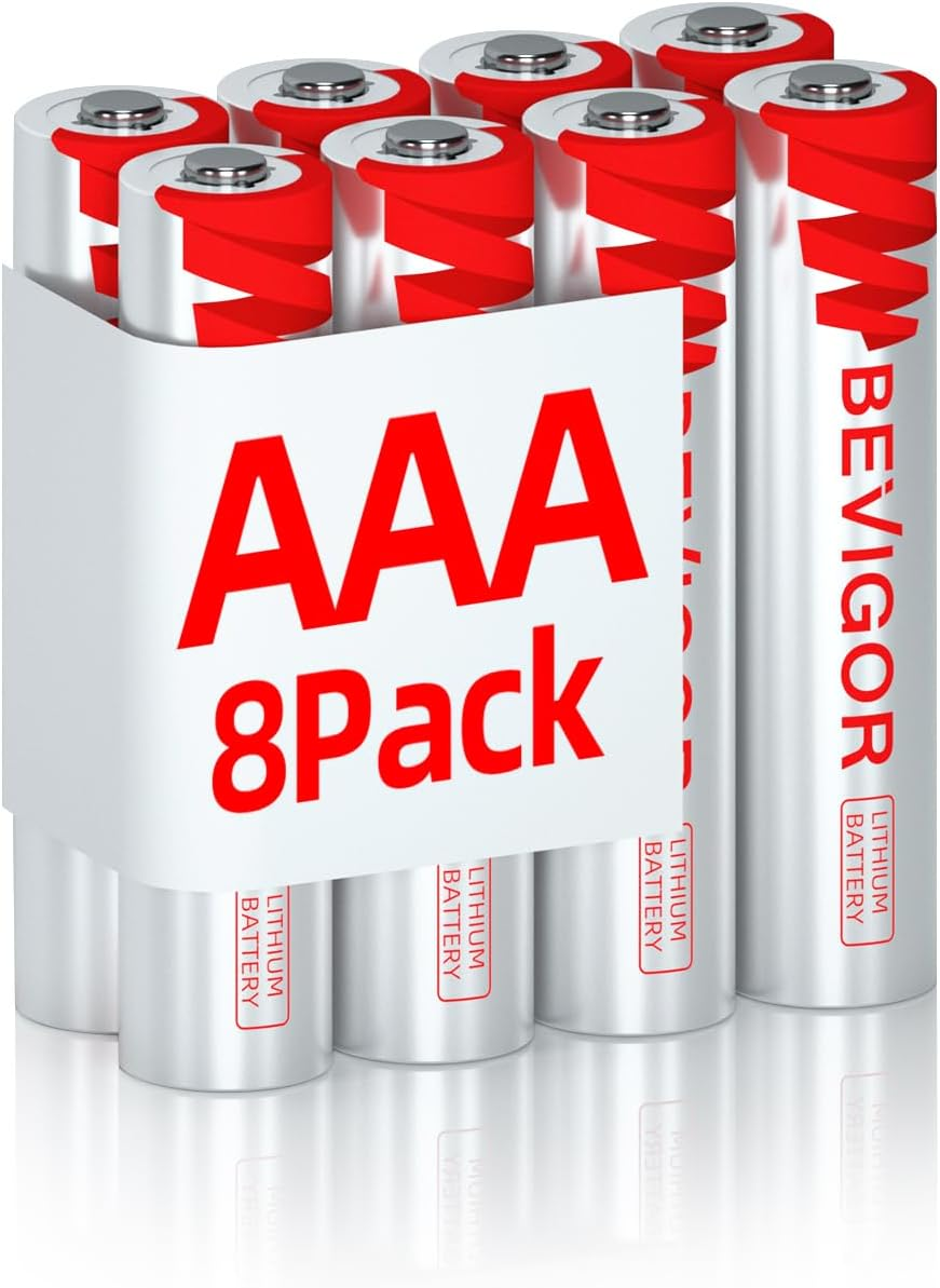 8Pack AAA Lithium Batteries 1.5V 1200mAh Long Lasting LiFeS2 Power