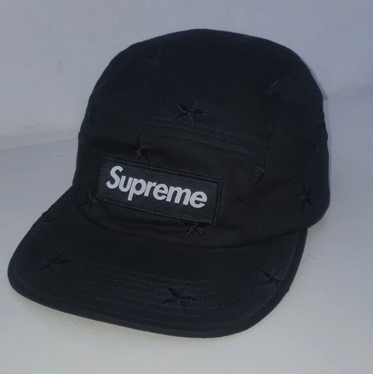 Casquette de camp FW13 SUPREME étoiles chapeau noir très rare vintage 2013 brodée portée 1x
