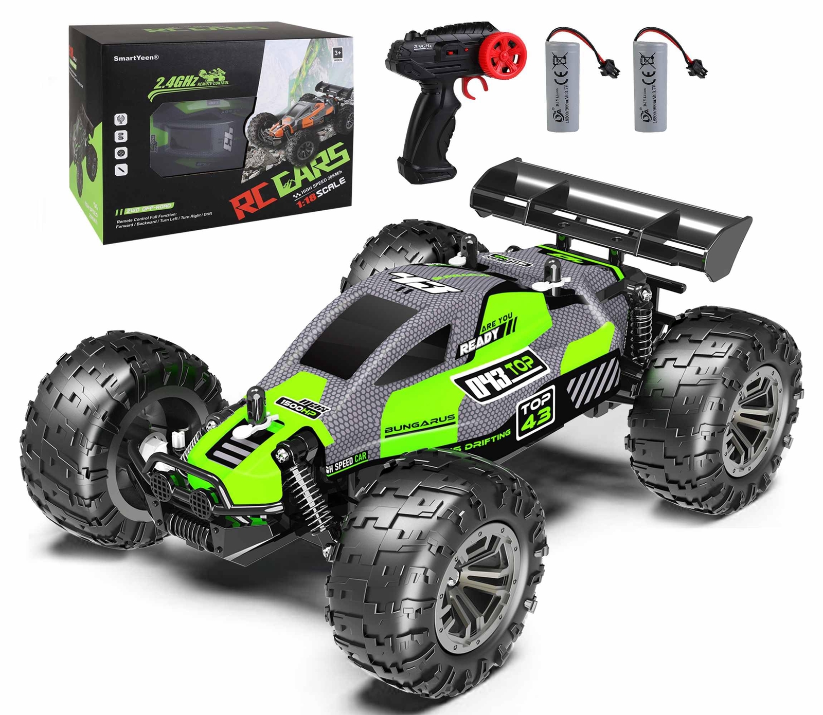 1:18 Fast RC Cars for Adults KM/H High Speed Remote Control Truck 4WD New