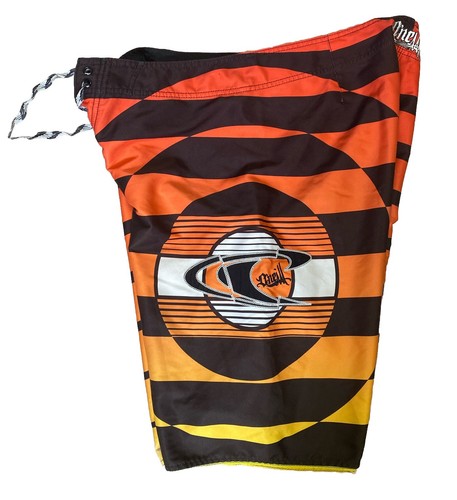 ONeill Boardshorts JOHN JOHN Pro Surfer Orange Black Surfing Y2K Size 36