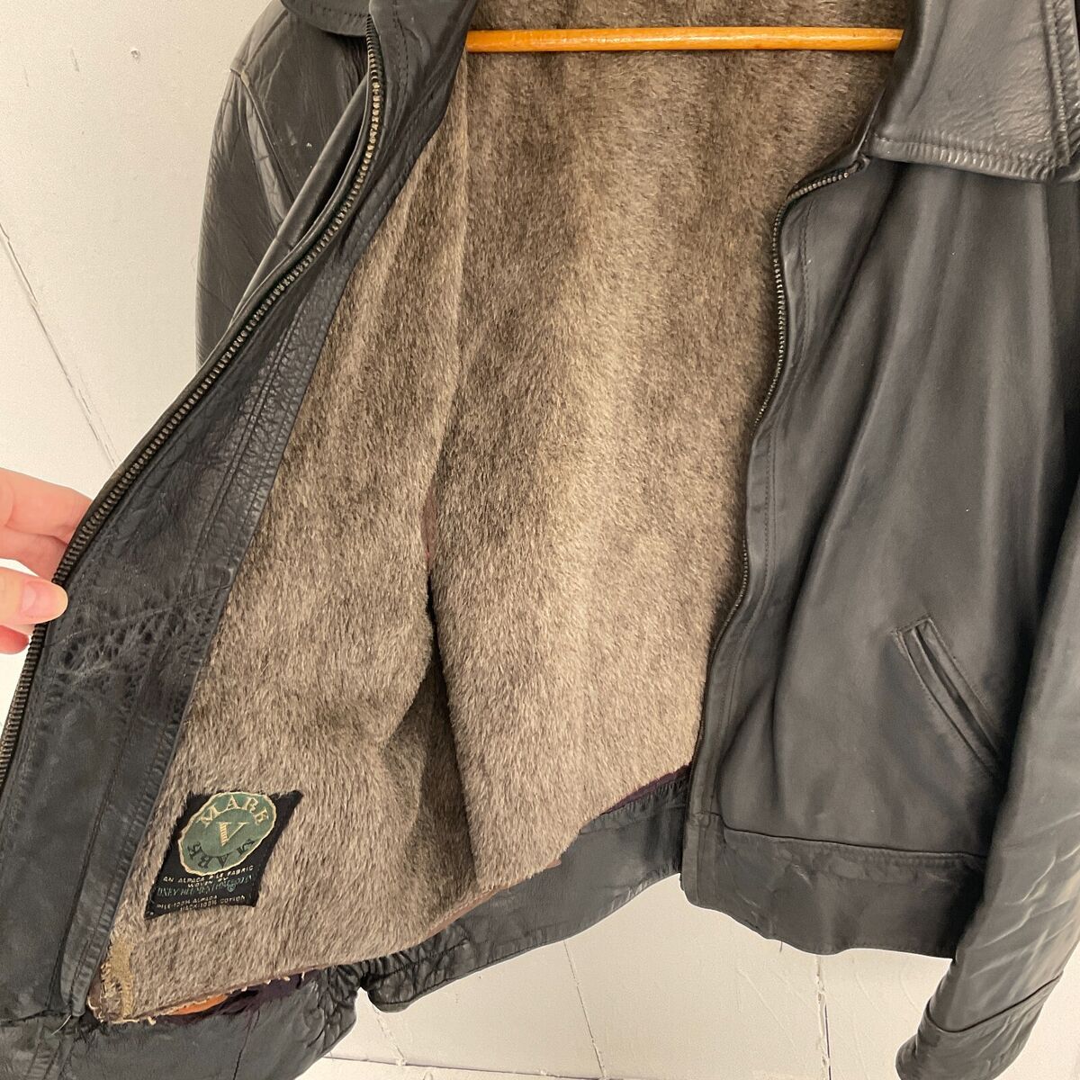 Vintage Mark V Alpaca Fur Lined Leather Motercycle Jacket | eBay Vintage Mark V Alpaca Fur Lined Leather Motercycle Jacket | eBay
