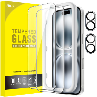 JETech Screen Protector for iPhone iPhone 16/16 Plus/16 Pro/16 Pro Max, 2-Pack