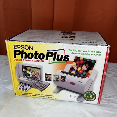 Epson Photo Plus Color Digital Scanner 1 Brand New 1996 Vtg. Windows Version (J)