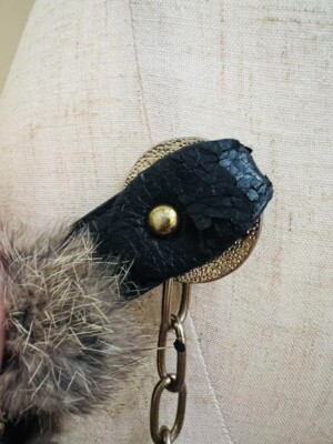 DIA d.i.a. Belt Fur Chain Butterfly Black Women's Accessories