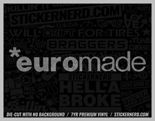 Euro Made Sticker - Vinyl Car Decals - Stance European Window Decal Drift Tuner Euro Made Sticker - Vinyl Car Decals - Stance European Window Decal Drift Tuner