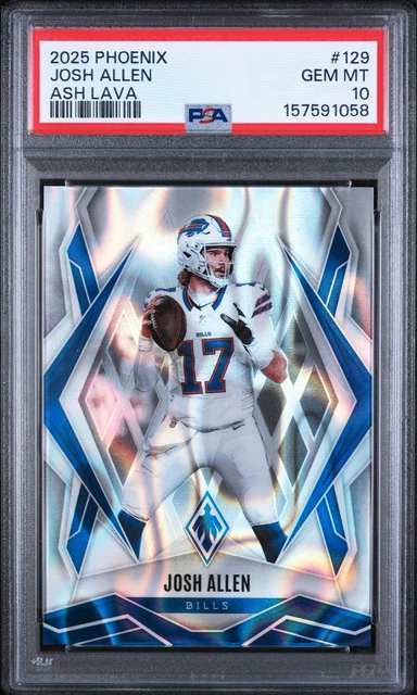 2025 Panini Phoenix Josh Allen #129 Ash Lava /75 PSA 10 Gem Mint Pop 1