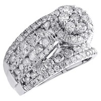 10K WeißGold Diamant Verlobungsring Kathedrale Schaft Rund Halo Center 3 Karat