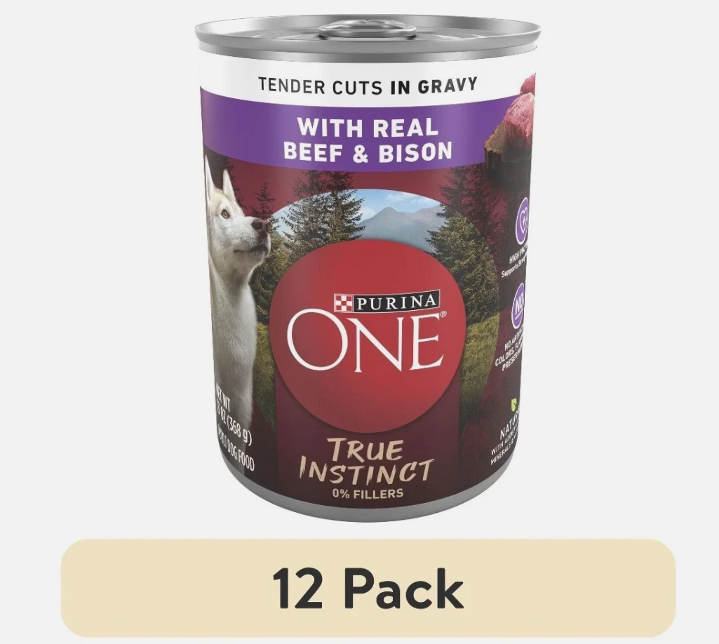 High Protein Wet Dog Food Gravy with Real Beef and Bison in Tender Cuts 13 oz