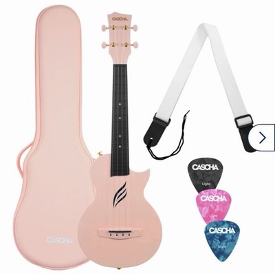 Ukulele Carbon Fibre Pink Set Von Aschaffenburg