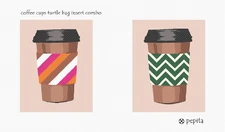 Coffee Cups Turtle Bag Insert Combo Needlepoint Kit or Canvas