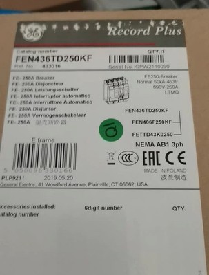 GE General Electric molded case circuit breaker FEN436TD250KF Brand new original