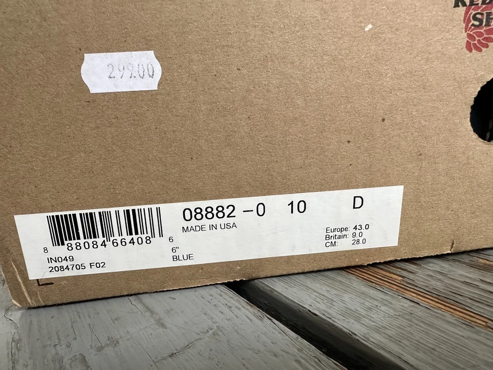 Red Wing Shoes, 10 D, Farbe Glattleder Blau, 08882, 6“ Moc, selten - Bild 4 von 4