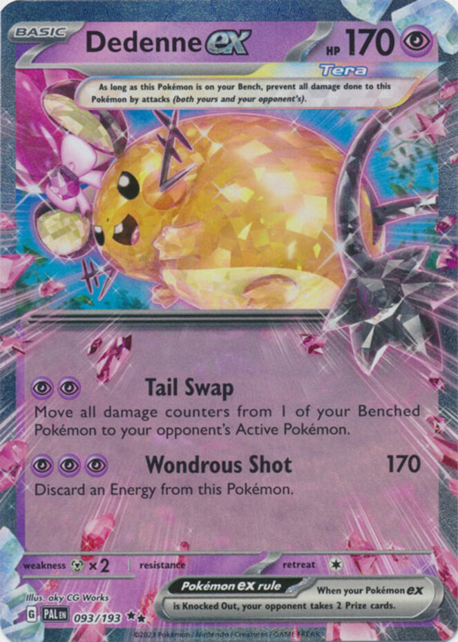 Pokemon Dedenne ex - 093/193 - Double Rare NM-Mint Paldea Evolved