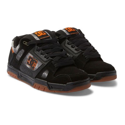 DC Shoes Men's Stag Black/Orange Low Top Sneaker Shoes (BLO)