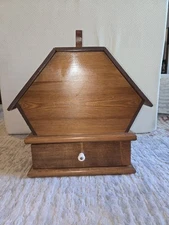 Vintage Wooden Sewing Box Drawer Handle Octagon