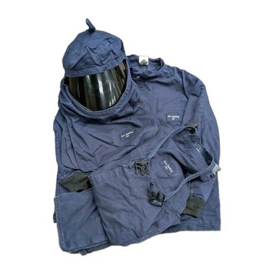 NSA 40 Cal Arc Flash Suit Kit CAT 4 Hood Helmet Coat Bibs Bag Size 2XL