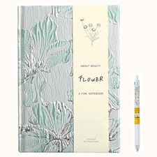 Pretty Journal Gold Flower Cloth Cover Notebook Cute Notebook Floral Journal ...