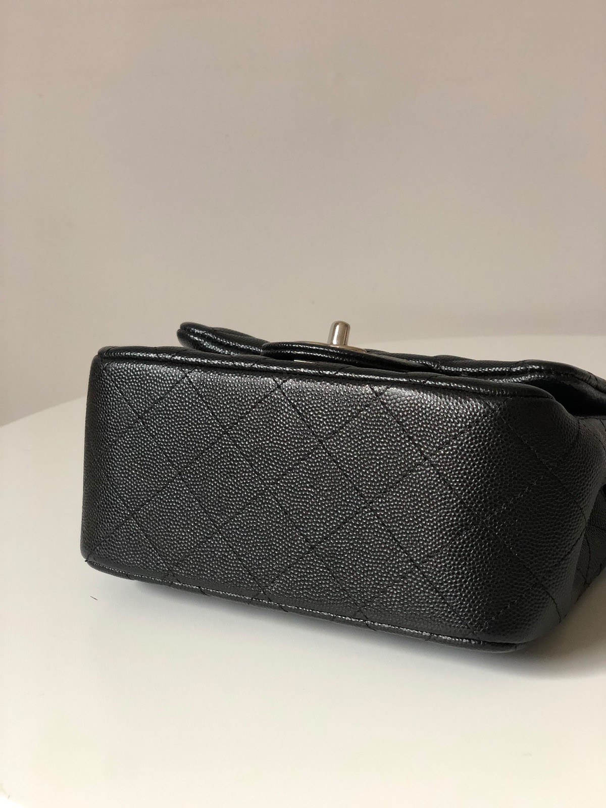 CHANEL Classic Quilted Mini Flap Bag – Black Caviar Leather image 4