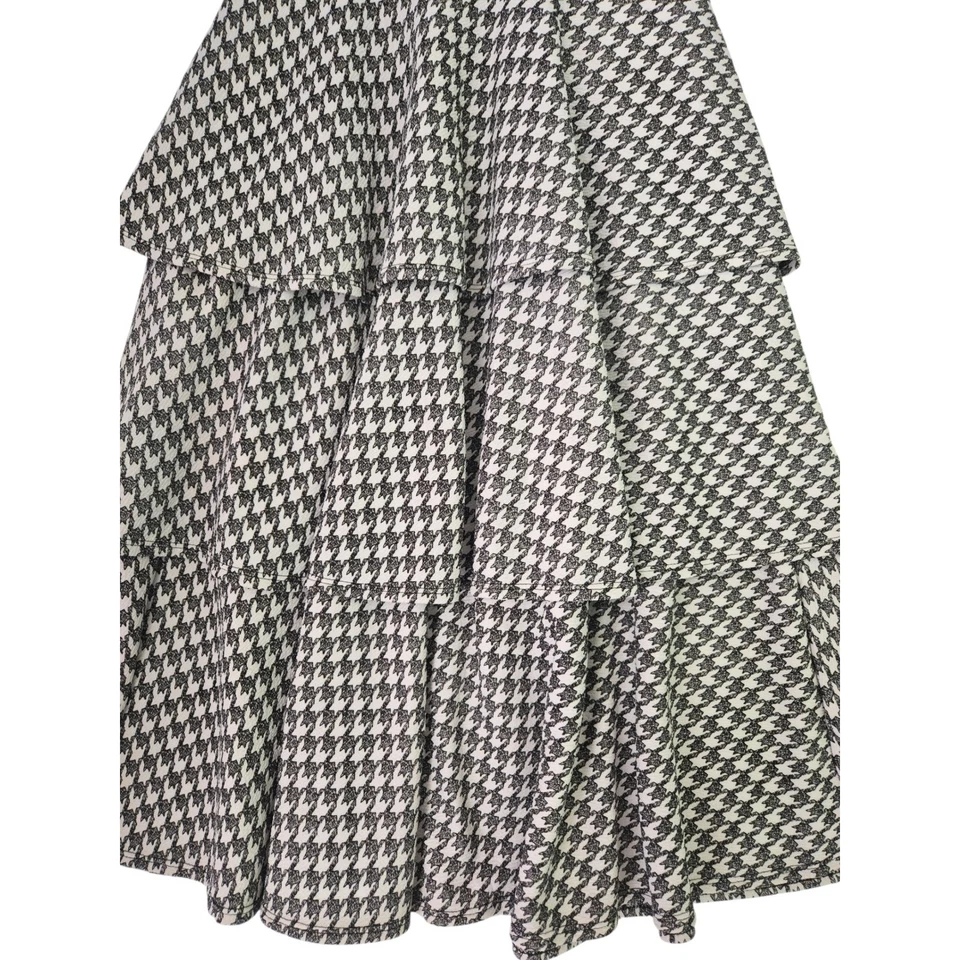 Vestido midi LuLaRoe negro manga larga pata de gallo en capas talla pequeña Foto 4 de 4