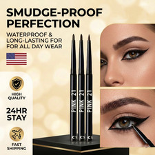 3PCS Waterproof Black Eyeliner Pencil Long Lasting Smudge Proof Makeup