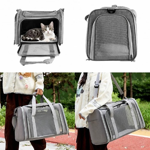 Large Pet Carrier Bag AVC Portable Soft Fabric Folding Dog Cat Puppy Travel 45CM