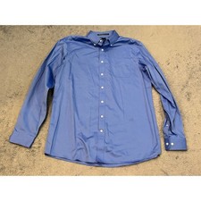 Eddie Bauer Mens Blue Wrinkle Resistant Relaxed Fit Button Down Shirt Tall L