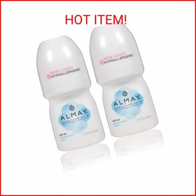 ALMAY Anti-Perspirant & Deodorant Sensitive Skin Roll-On, 1.7 Oz (Pack of 2)