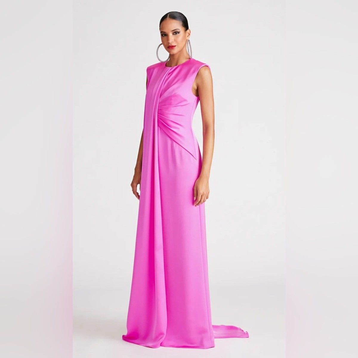 Halston Heritage Vibrant Pink Maxi Dress Size 4 | eBay