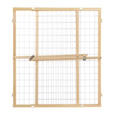Toddleroo by North States - Extra-Wide Wire Mesh Wooden Baby Gate Pressure Mo...