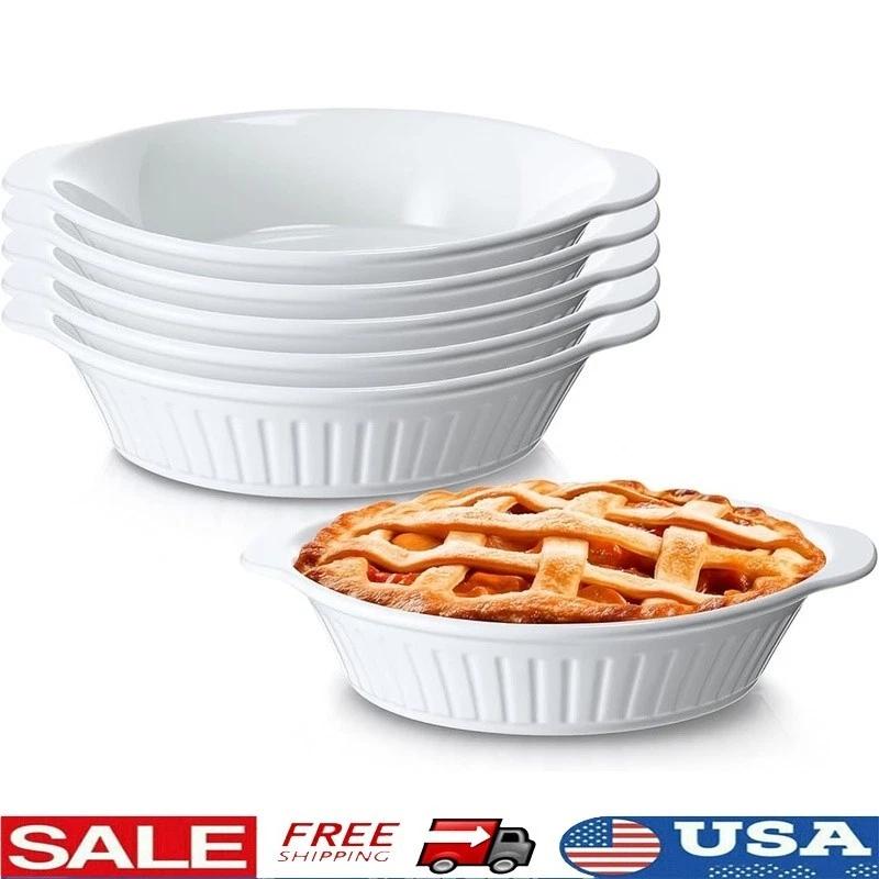 9 Inch Ceramic Deep Pie Plate Baking Dish Pies Quiches Casseroles Desserts New