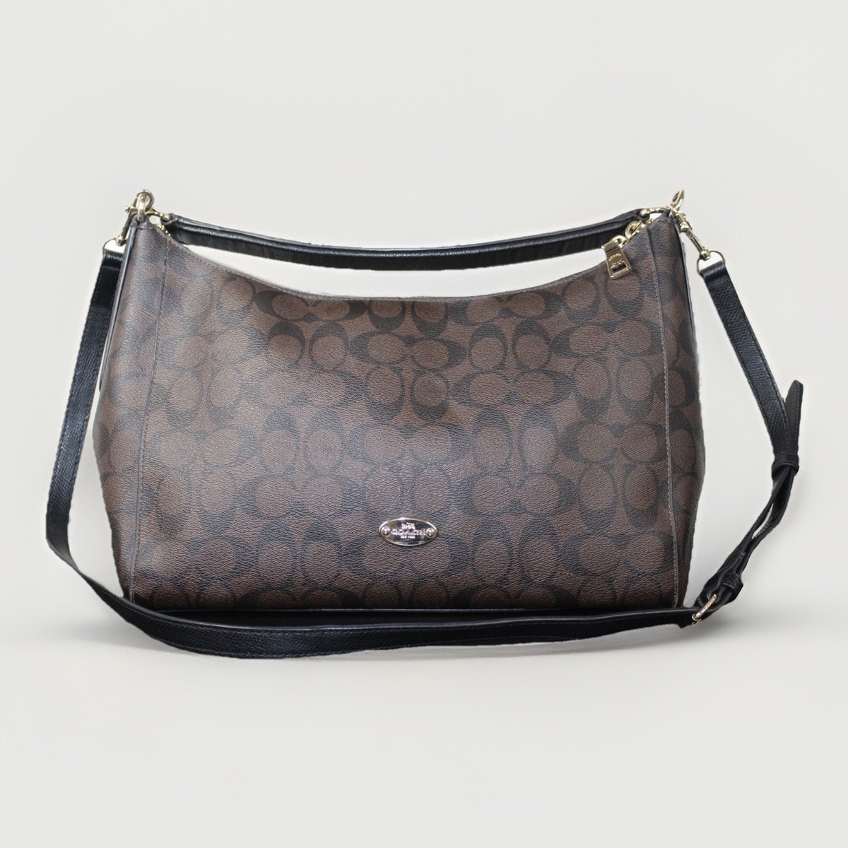 Coach F34899 Celeste Hobo Signature Canvas Crossbody Bag Brown