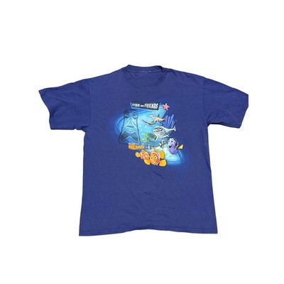Disney Pixar Finding Nemo Fish Are Friends Blue Graphic T-Shirt Kids Large