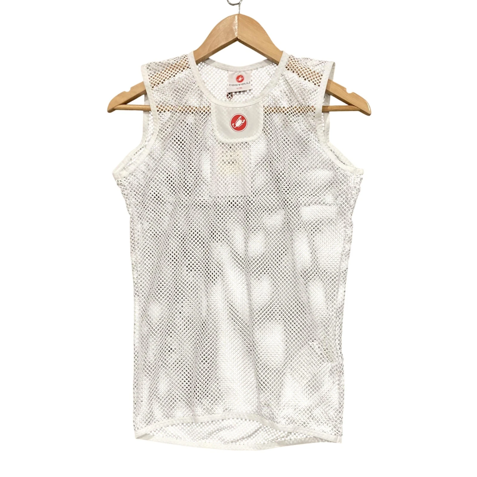 Castelli Base Layer Top Mens Large White Core Mesh 3 Sleeveless Cycling 57502
