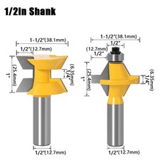 1/2'' Shank Tongue Groove Edge Banding Router Bit Set 120° Wood Milling Cutter