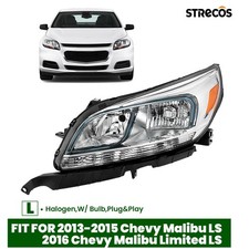 Headlight For 2013-2015 Chevy Malibu Ls 2016 Limited Ls Halogen W Bulb Driver Headlight For 2013-2015 Chevy Malibu Ls 2016 Limited Ls Halogen W Bulb Driver